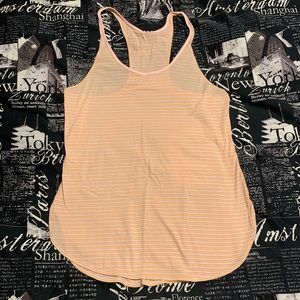 Lululemon tank peach/orange stripe top size 6
